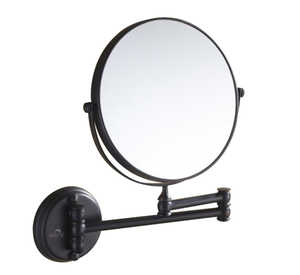 Black one side magnifying mirror with LED light